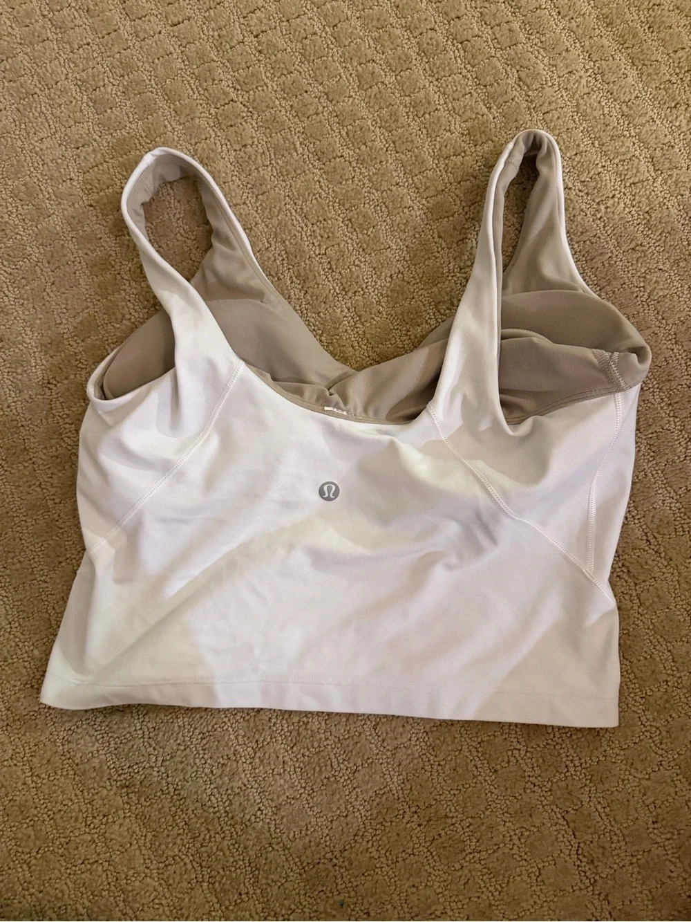 Lululemon White Seamless Crop Tank Top